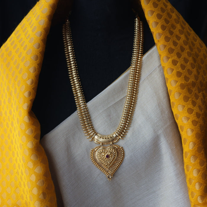 Heritage gold plated long necklace with earrings HL6832