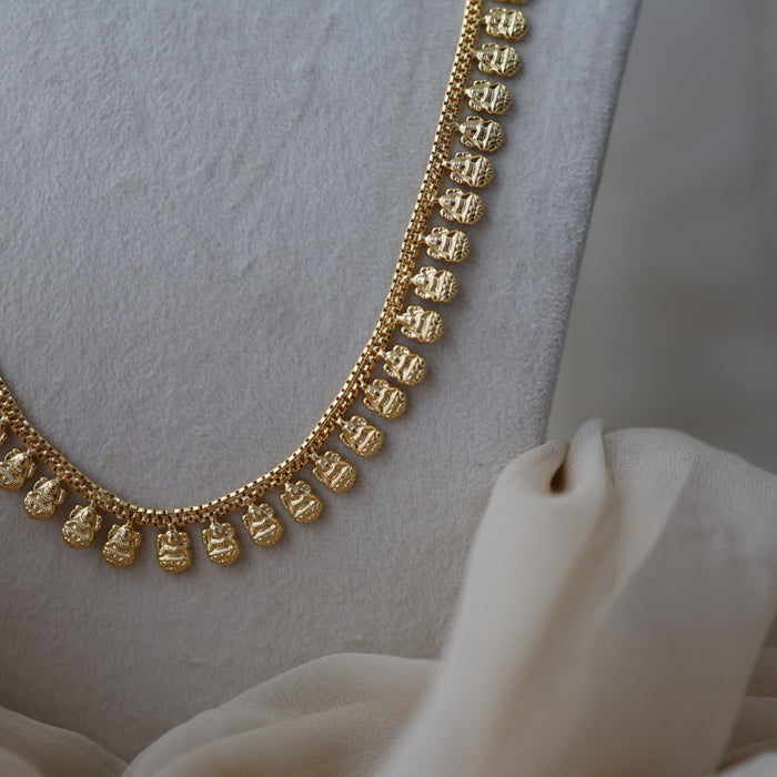 Heritage gold plated gold tone long necklace HL812