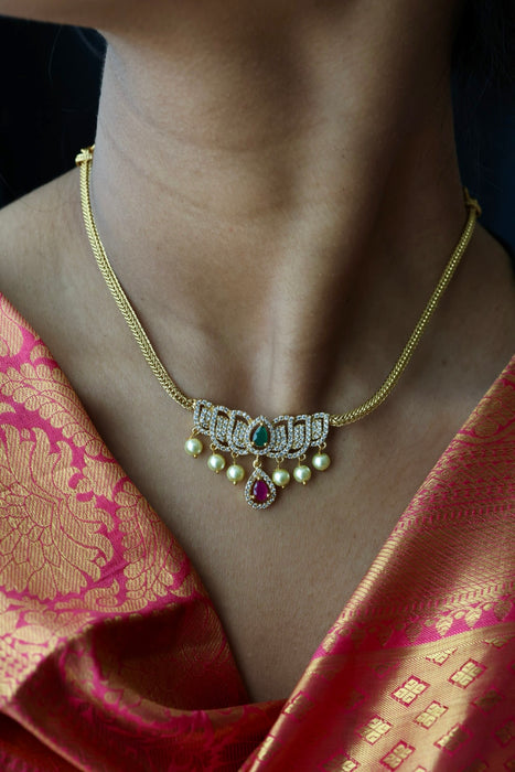 Antique simple short necklace with earrings TTS45329