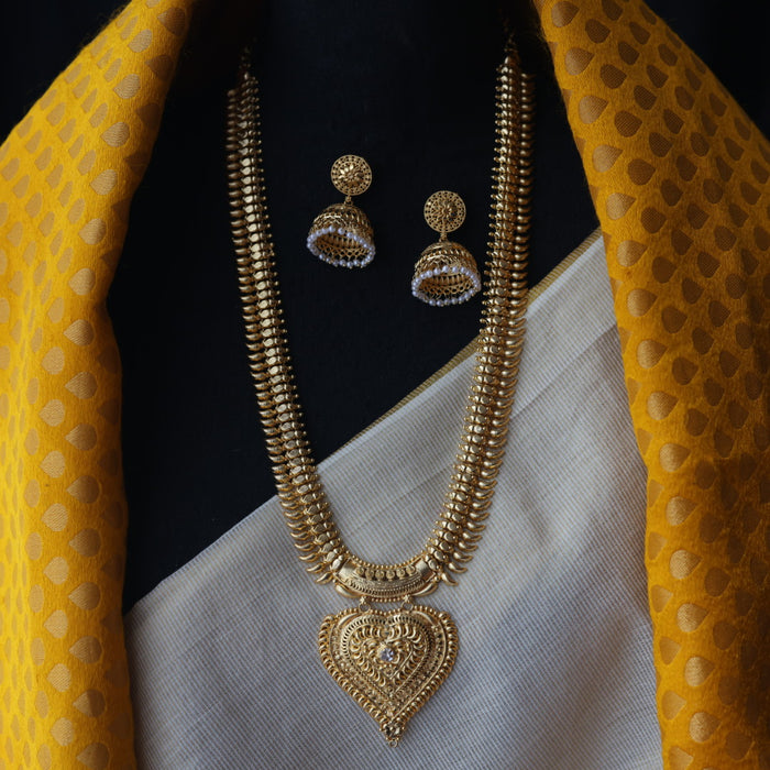 Heritage gold plated long necklace with earrings HL832