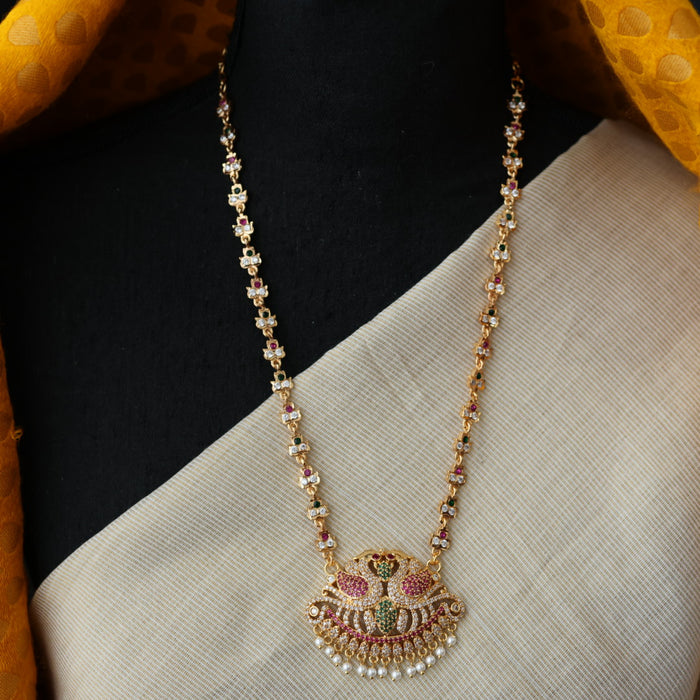 Antique ruby stone long necklace with earrings / waistchain LL03565