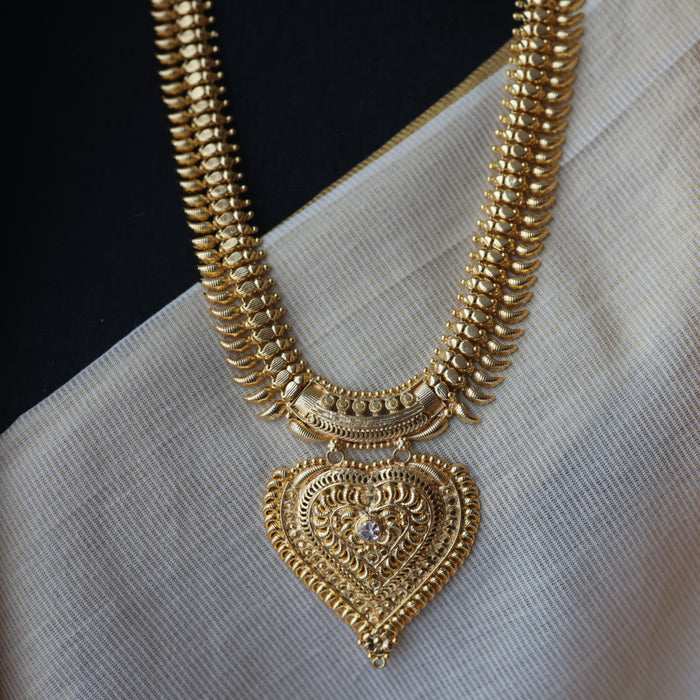 Heritage gold plated long necklace with earrings HL832