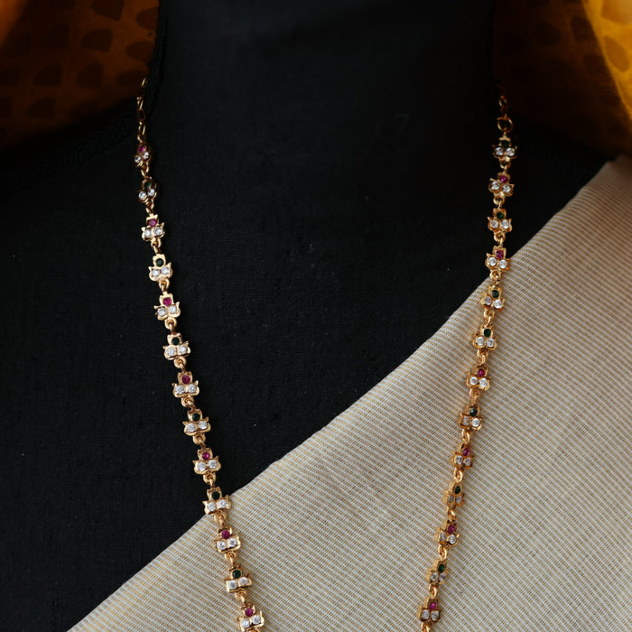 Antique ruby stone long necklace with earrings / waistchain LL03565