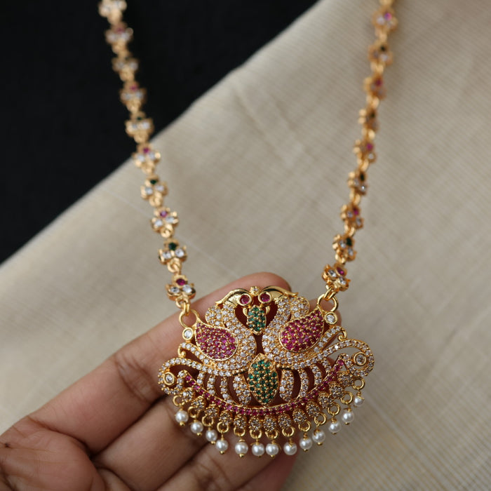 Antique ruby stone long necklace with earrings / waistchain LL03565