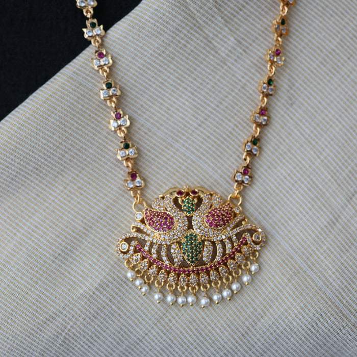 Antique ruby stone long necklace with earrings / waistchain LL03565