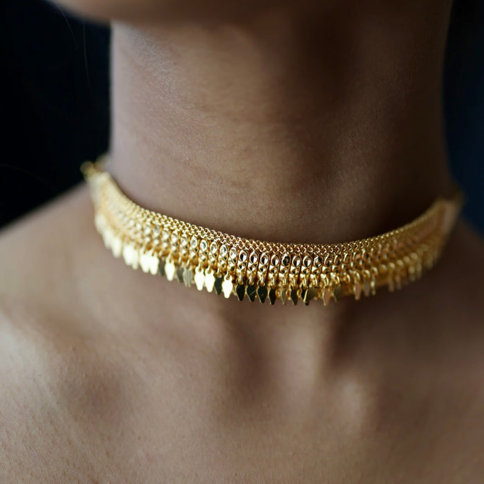 Heritage gold plated choker necklace H322