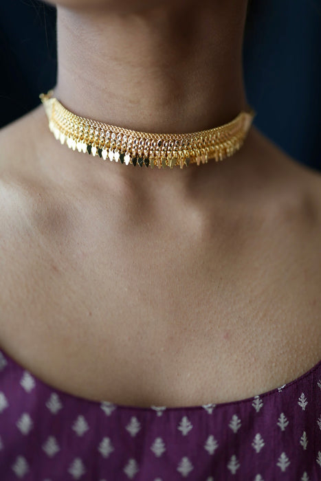 Heritage gold plated choker necklace H322