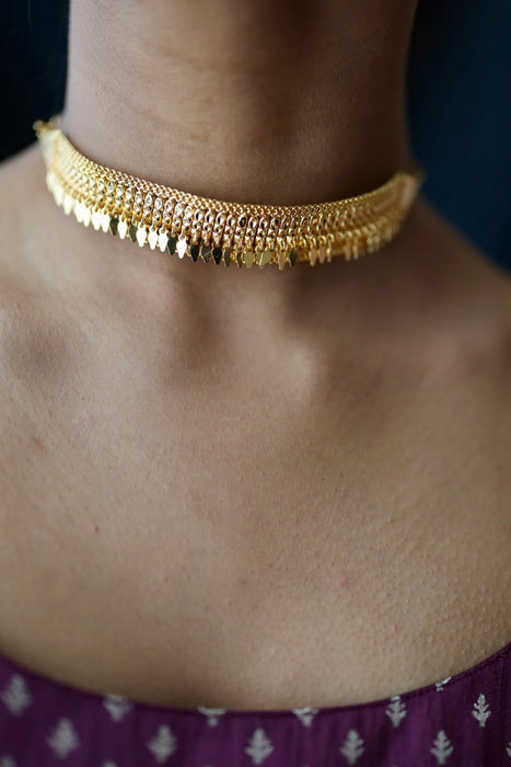 Heritage gold plated choker necklace H322