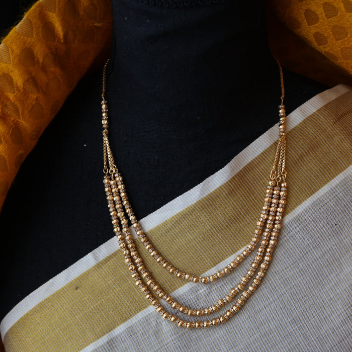 Heritage gold plated layer short necklace H459
