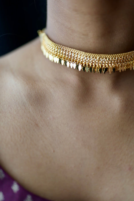 Heritage gold plated choker necklace H322