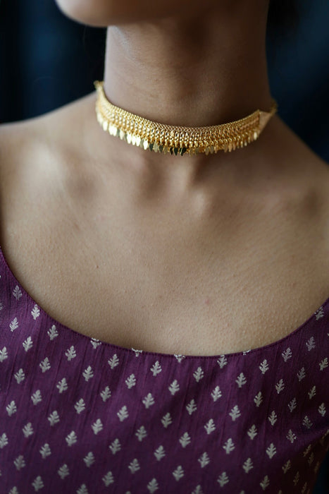 Heritage gold plated choker necklace H322