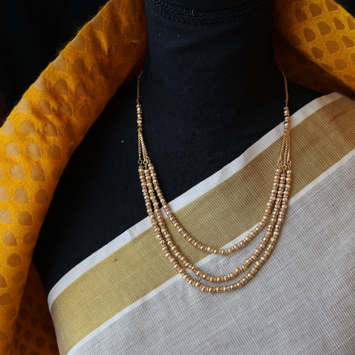 Heritage gold plated layer short necklace H459