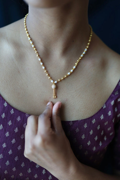 Antique gold pearl short chain HC4001