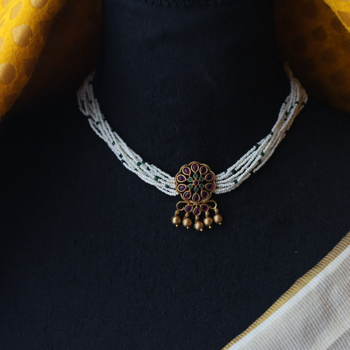 Antique choker necklace and earrings CCB118973