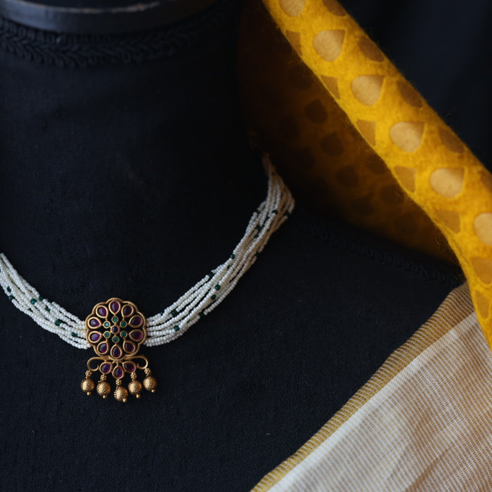 Antique choker necklace and earrings CCB118973