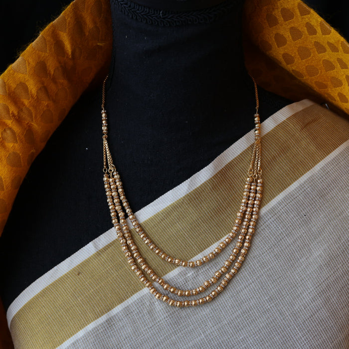 Heritage gold plated layer short necklace H459