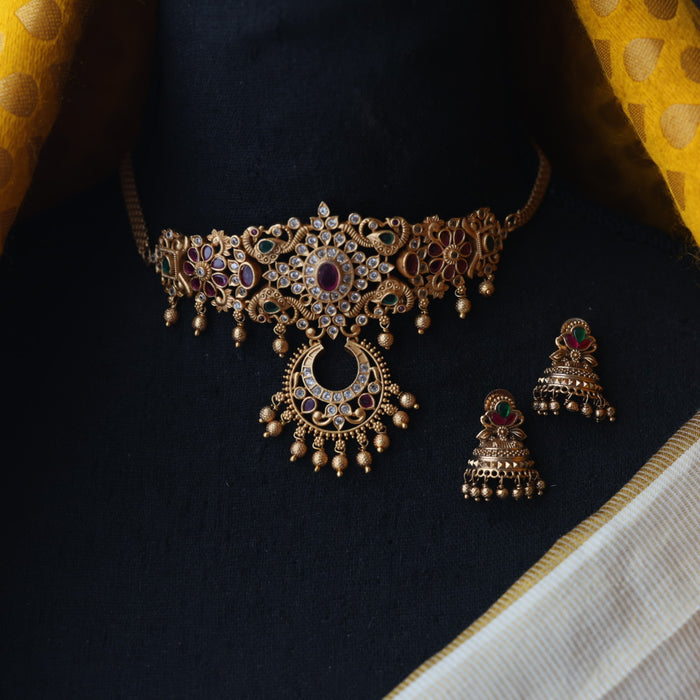 Antique choker necklace and earrings CCB11273