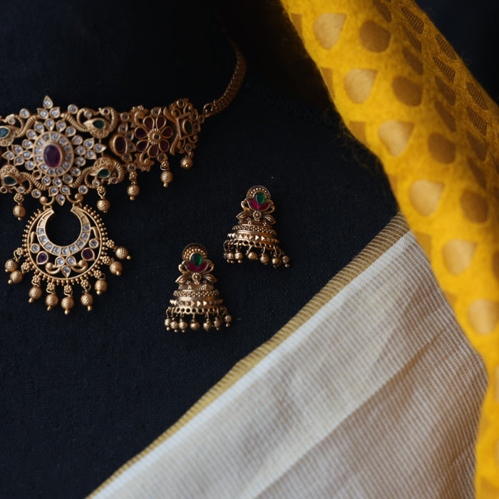 Antique choker necklace and earrings CCB11273
