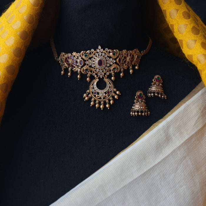 Antique choker necklace and earrings CCB11273