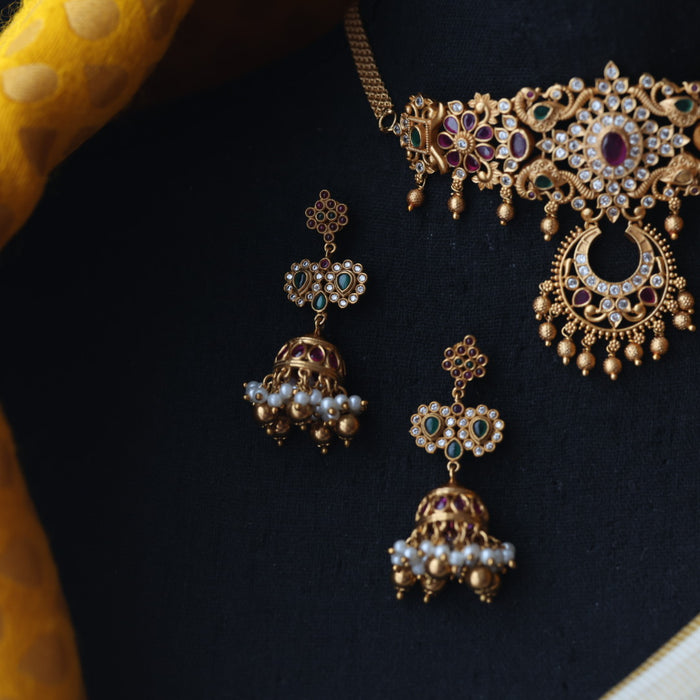 Antique choker necklace and earrings CCB17978
