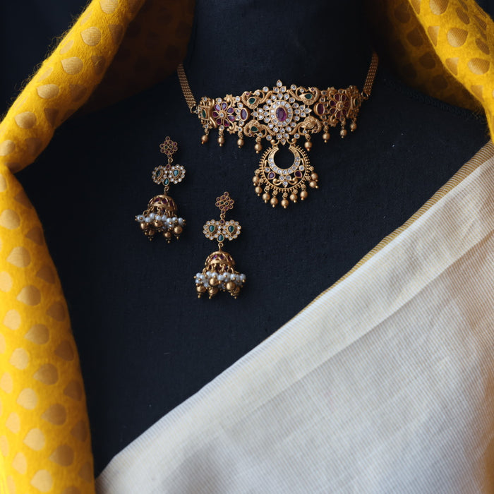 Antique choker necklace and earrings CCB17978