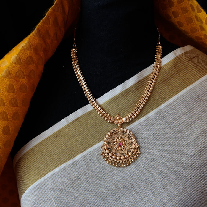 Heritage gold plated short necklace H677
