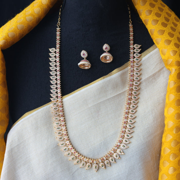 Heritage gold plated mango long necklace with earrings HL2342