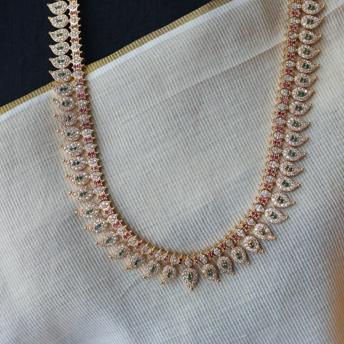 Heritage gold plated mango long necklace with earrings HL2342