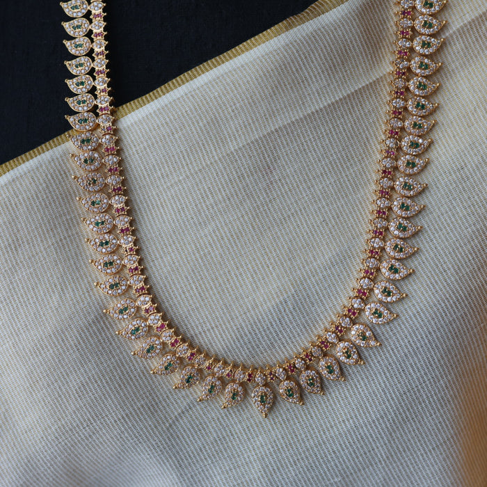 Heritage gold plated mango long necklace with earrings HL2342