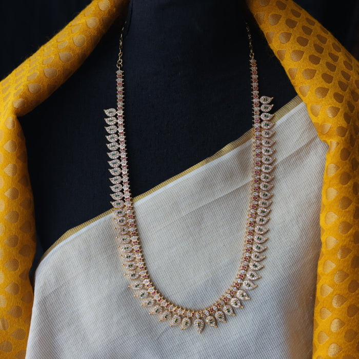 Heritage gold plated mango long necklace with earrings HL2342