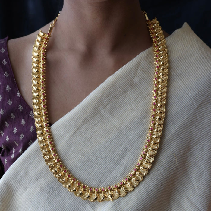 Heritage gold plated mango long necklace HL3001