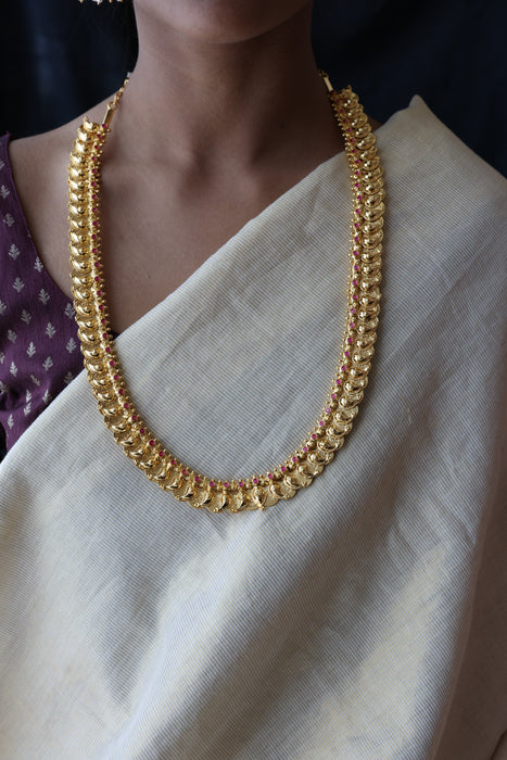 Heritage gold plated mango long necklace HL3001