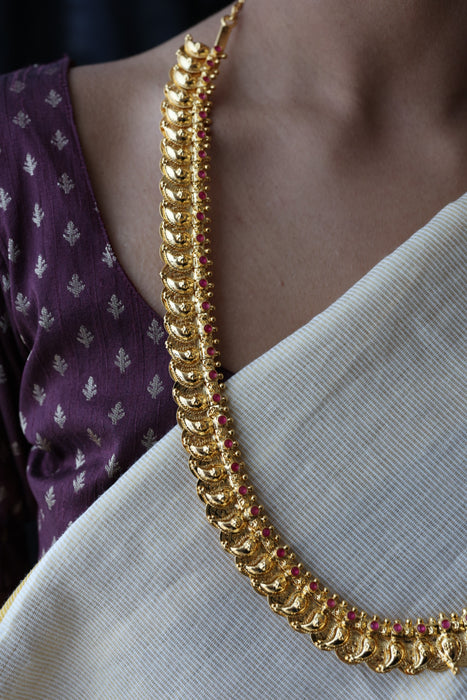 Heritage gold plated mango long necklace HL3001