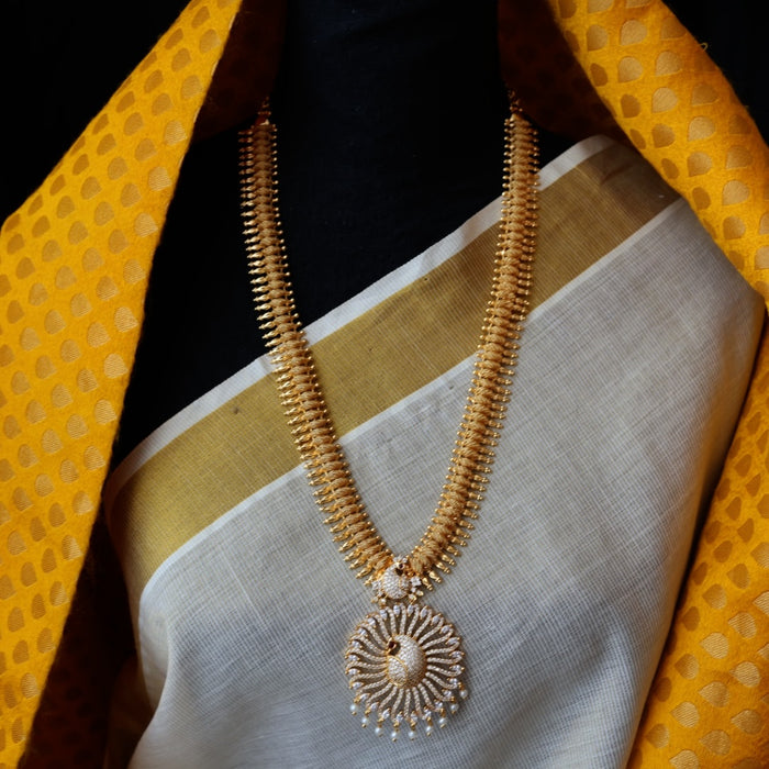 Heritage gold plated long necklace with earrings HL89