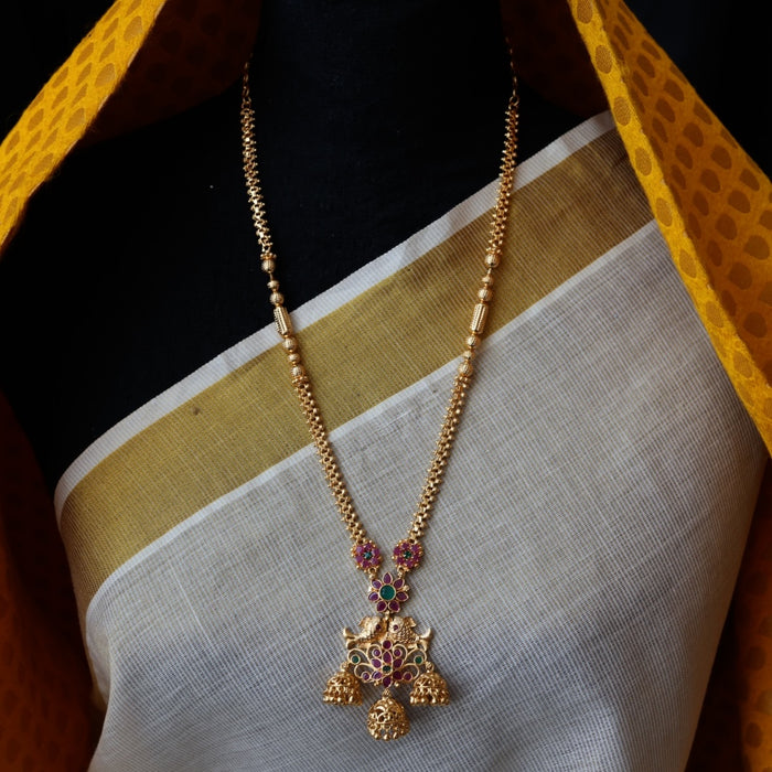 Heritage gold plated pendant long necklace HP456