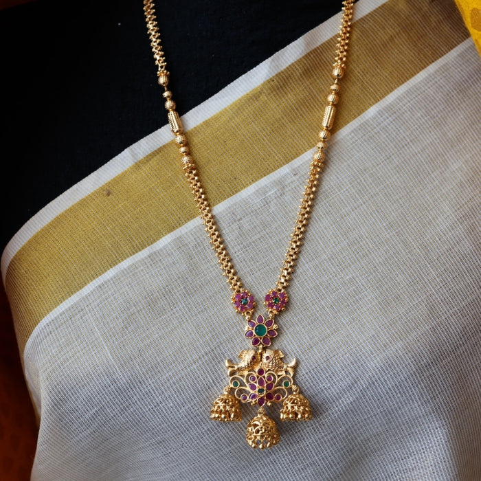 Heritage gold plated pendant long necklace HP456