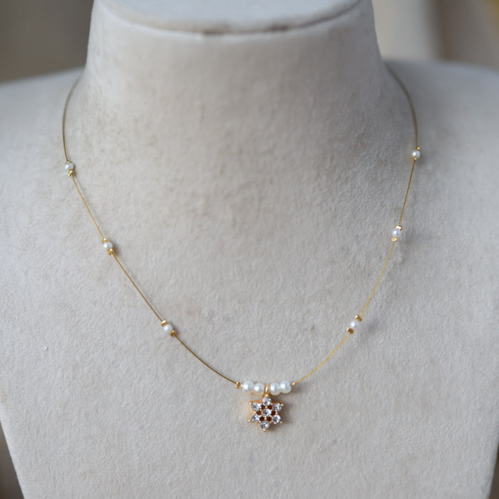 Heritage gold plated invisible necklace IN56577