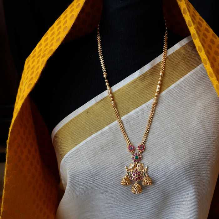 Heritage gold plated pendant long necklace HP456