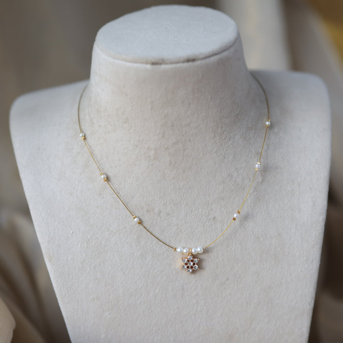 Heritage gold plated invisible necklace IN56577