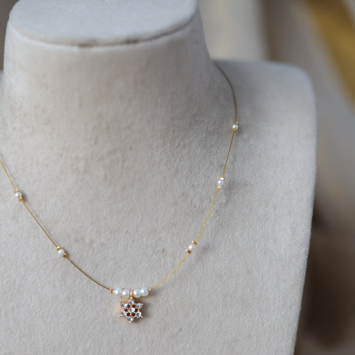 Heritage gold plated invisible necklace IN56577