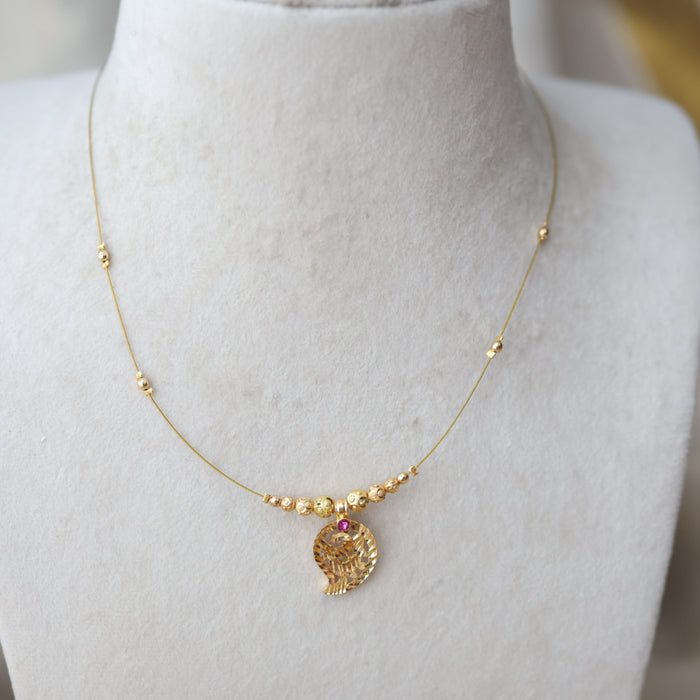 Heritage gold plated mango design invisible necklace IN5611