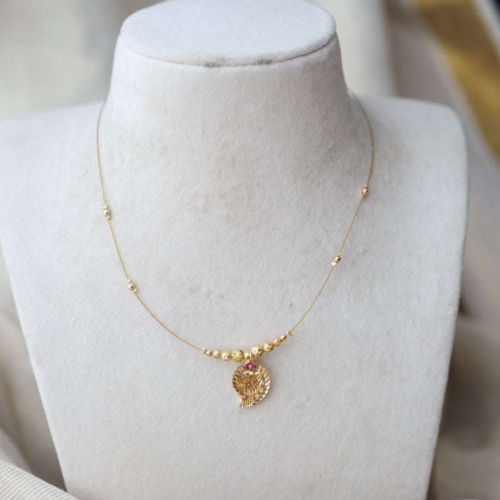 Heritage gold plated mango design invisible necklace IN5611