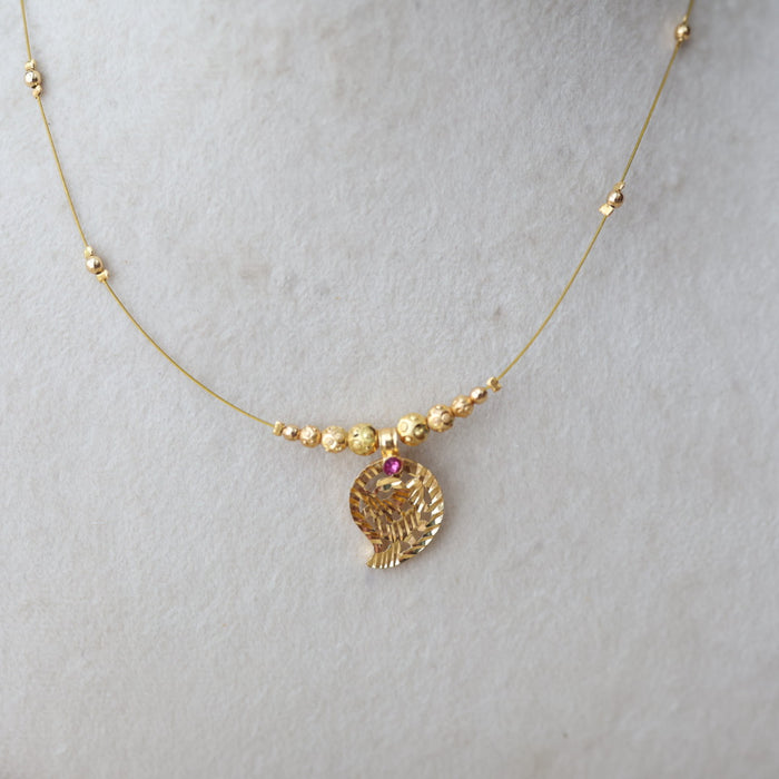 Heritage gold plated mango design invisible necklace IN5611