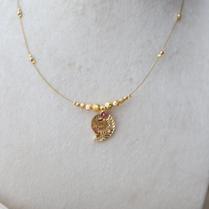 Heritage gold plated mango design invisible necklace IN5611