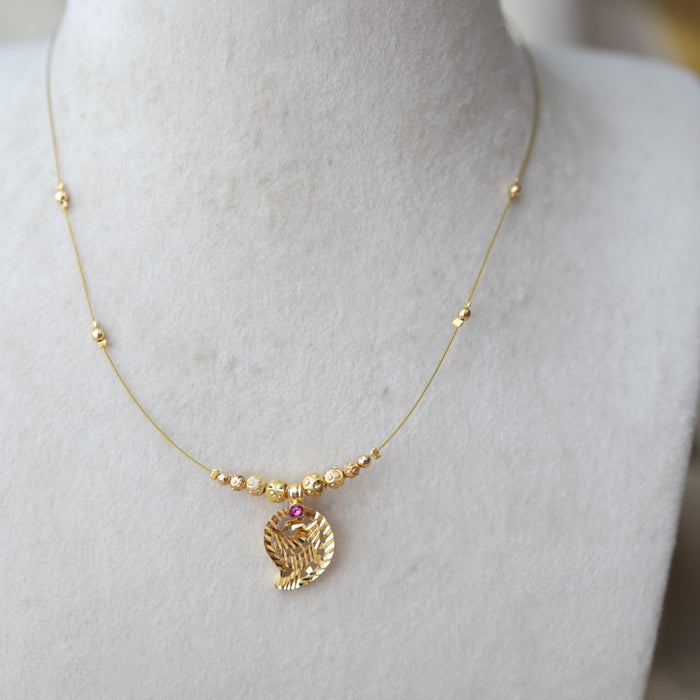 Heritage gold plated mango design invisible necklace IN5611
