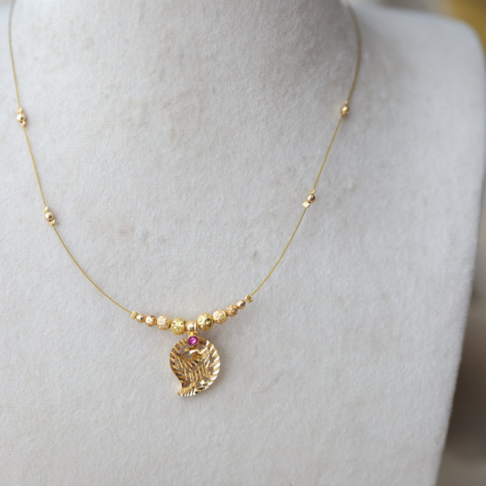 Heritage gold plated mango design invisible necklace IN5611