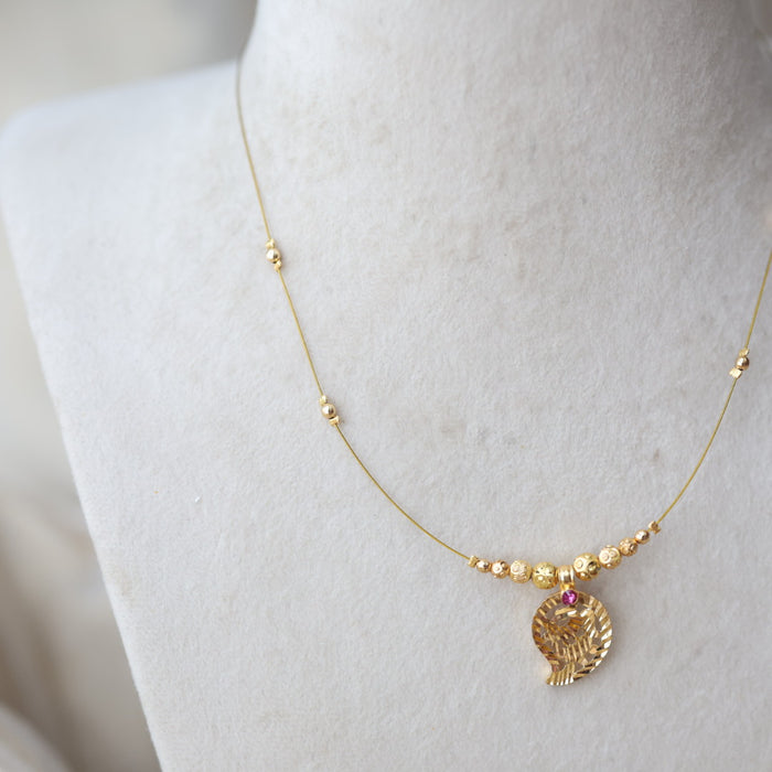 Heritage gold plated mango design invisible necklace IN5611
