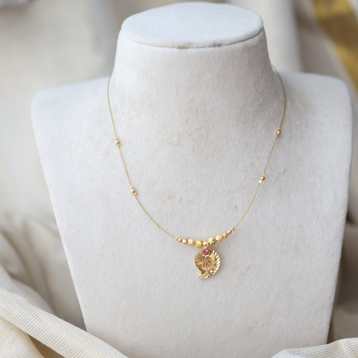 Heritage gold plated mango design invisible necklace IN5611