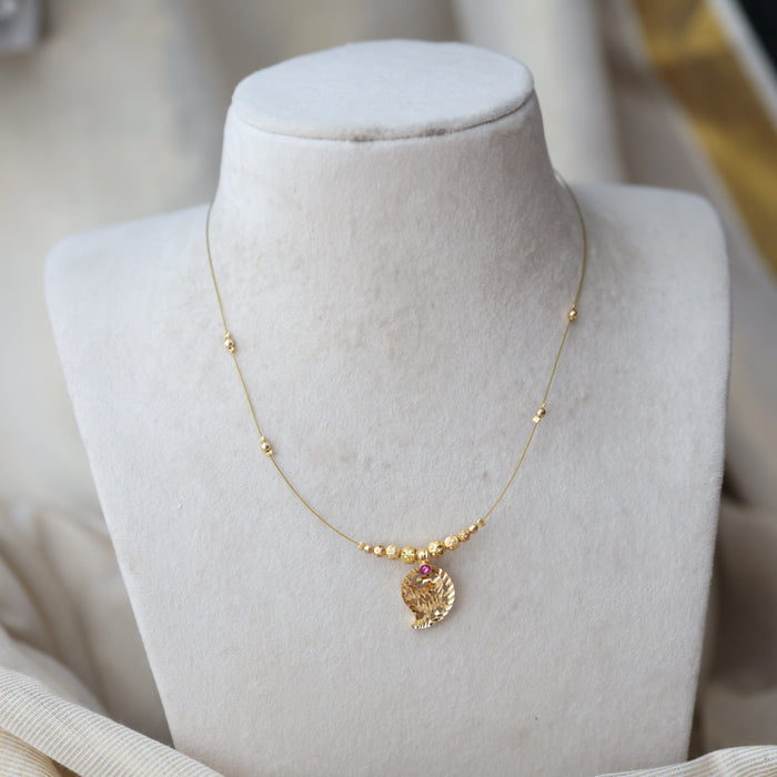 Heritage gold plated mango design invisible necklace IN5611