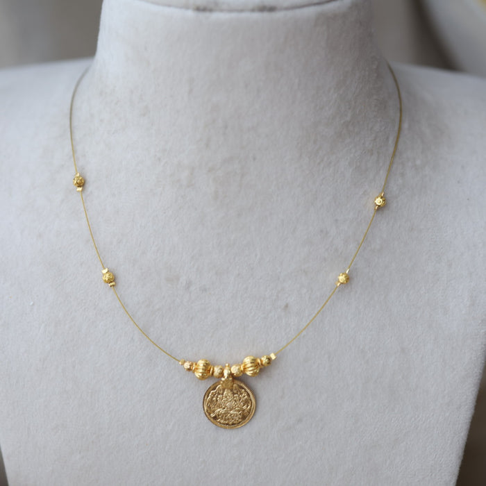 Heritage gold plated coin design invisible necklace IN5123